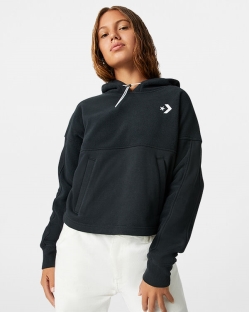 Converse Blocked Polar Pullover Női Sweatshirt Fekete | WXYPFHI-HU